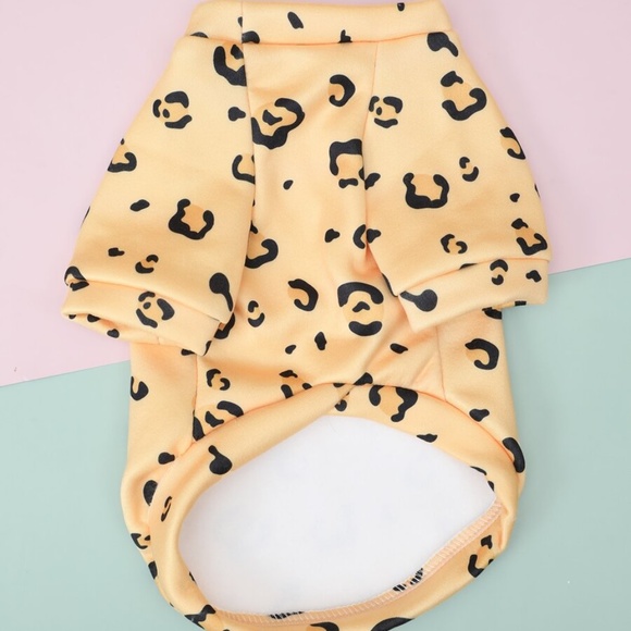 leopard print dog puppy sweater top - Picture 3 of 6